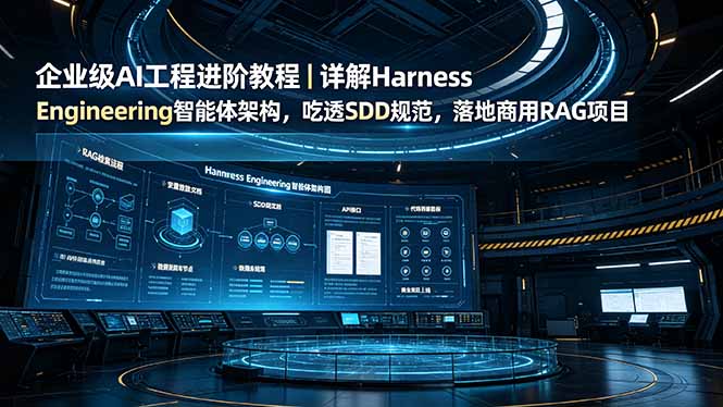 企业级AI工程进阶教程｜详解Harness Engineering智能体架构，吃透SDD规范，落地商用RAG项目-2ripyou