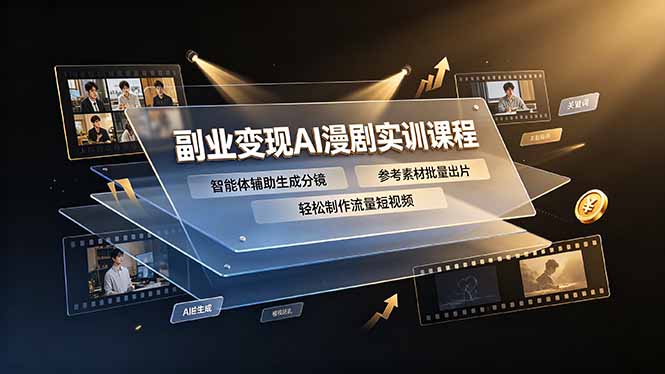 副业变现AI漫剧实训课程，智能体辅助生成分镜，参考素材批量出片，轻松制作流量短视频-2ripyou