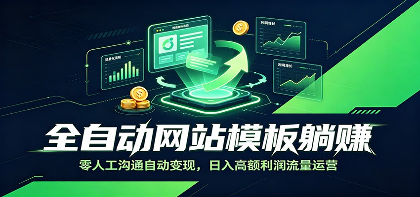 全自动网站模板躺赚：零人工沟通自动变现，日入高额利润流量运营-2ripyou