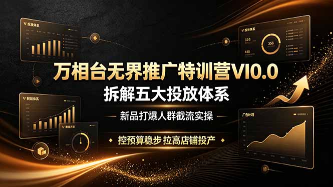 万相台无界推广特训营VI0.0，拆解五大投放体系，新品打爆人群截流实操，控预算稳步拉高店铺投产-2ripyou