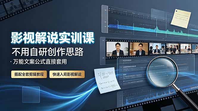 影视解说实训课：不用自研创作思路，万能文案公式直接套用，搭配全套剪辑教程，快速入局影视解说-2ripyou