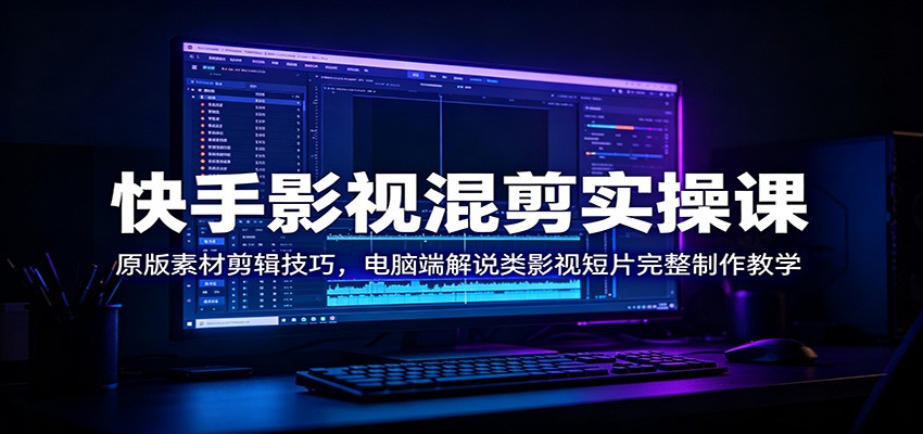 快手影视混剪实操课：原版素材剪辑技巧，电脑端解说类影视短片完整制作教学-2ripyou