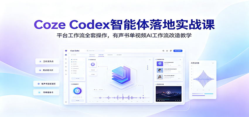 Coze Codex智能体落地实战课：平台工作流全套操作，有声书单视频AI工作流改造教学-2ripyou
