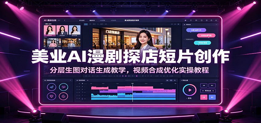 美业AI漫剧探店短片创作：分层生图对话生成教学，视频合成优化实操教程-2ripyou