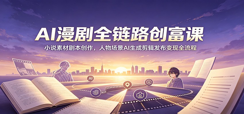 AI漫剧全链路创富课：小说素材剧本创作，人物场景AI生成剪辑发布变现全流程-2ripyou