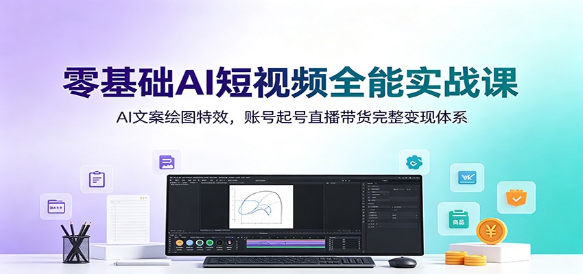 零基础AI短视频全能实战课：AI文案绘图特效，账号起号直播带货完整变现体系-2ripyou