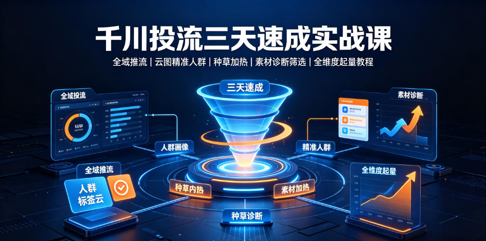 千川投流三天速成实战课｜全域推流、云图精准人群、种草加热、素材诊断筛选全维度起量教程-2ripyou