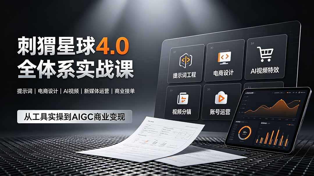 刺猬星球4.0全体系实战课，覆盖提示词工程、电商设计、AI视频特效与新媒体运营，一站式掌握AIGC商业核心技能-2ripyou