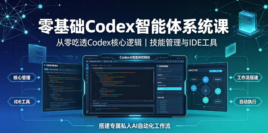 零基础Codex智能体系统课｜从零吃透Codex核心逻辑、技能管理与IDE工具，搭建专属私人AI自动化工作流-2ripyou