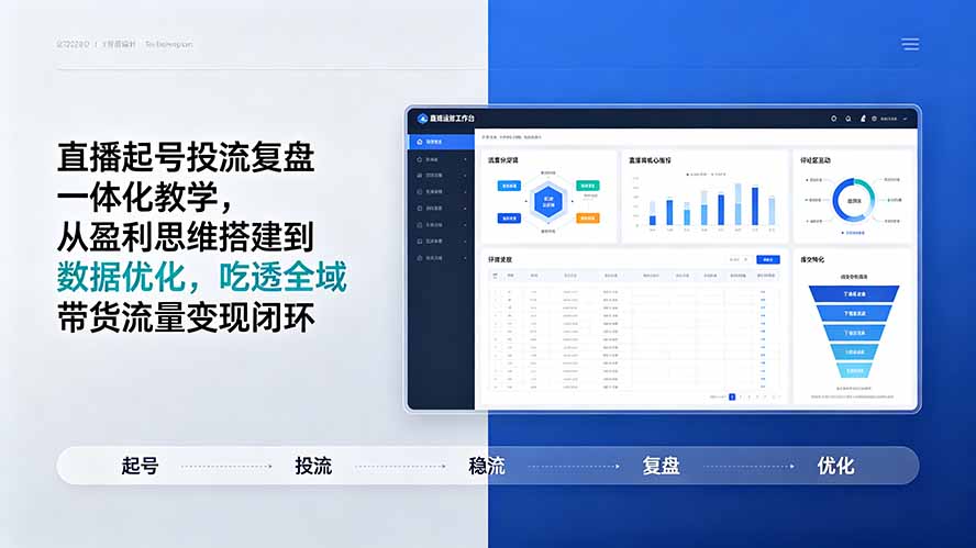 直播起号投流复盘一体化教学，从盈利思维搭建到数据优化，吃透全域带货流量变现闭环-2ripyou