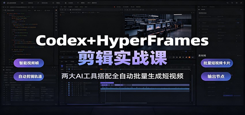 Codex+HyperFrames剪辑实战课：两大AI工具搭配全自动批量生成短视频-2ripyou