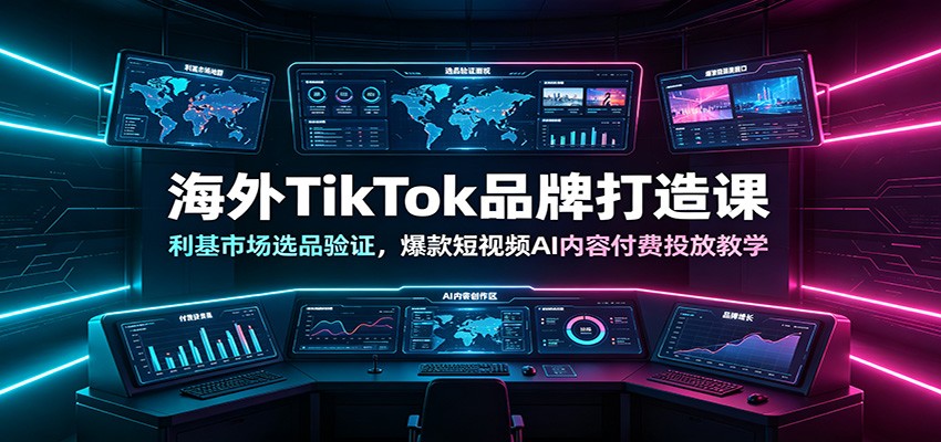 海外TikTok品牌打造课：利基市场选品验证，爆款短视频AI内容付费投放教学-2ripyou