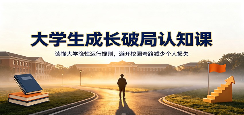 大学生成长破局认知课：读懂大学隐性运行规则，避开校园弯路减少个人损失-2ripyou