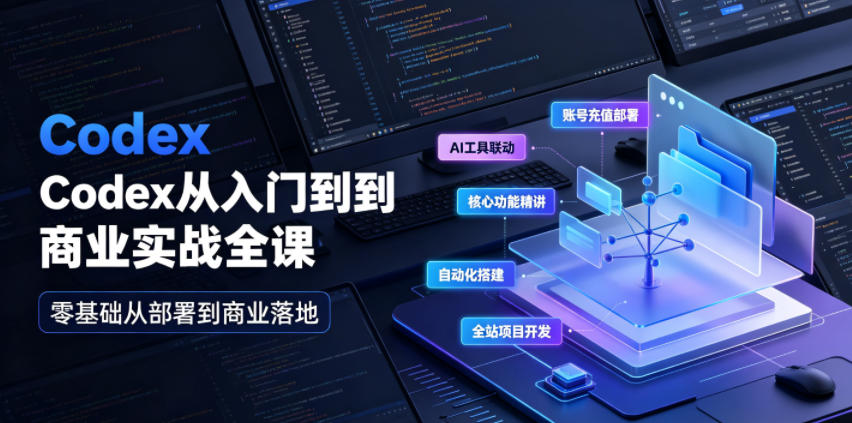 Codex从入门到商业实战全课｜账号充值部署、AI工具联动、核心功能精讲、自动化搭建、全站项目开发零基础教程-2ripyou