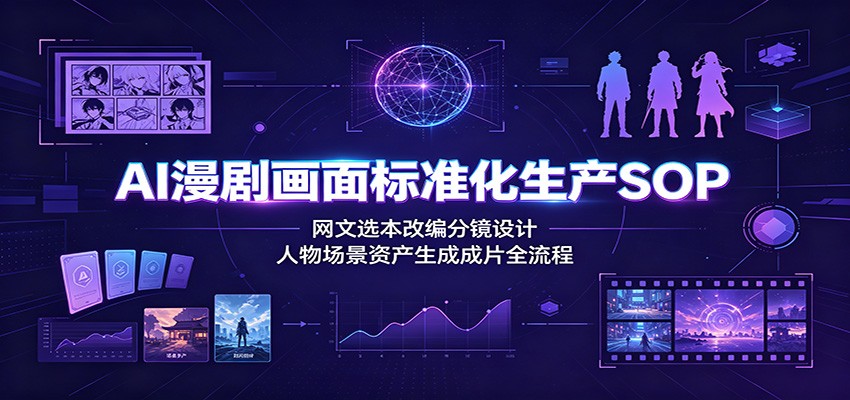 AI漫剧画面标准化生产SOP：网文选本改编分镜设计，人物场景资产生成成片全流程-2ripyou