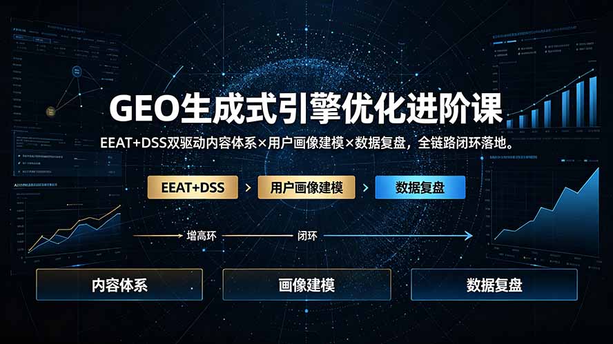 GEO生成式引擎优化进阶课：EEAT+DSS双驱动内容体系×用户画像建模×数据复盘，全链路闭环落地-2ripyou