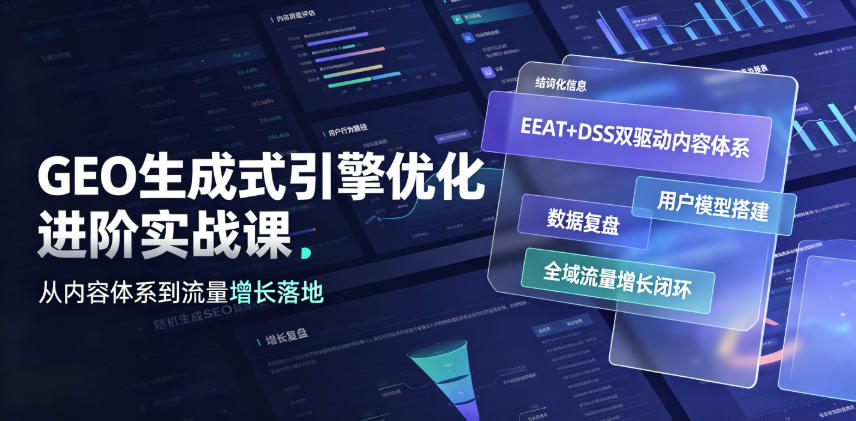 GEO生成式引擎优化进阶实战课｜EEAT+DSS双驱动内容体系、用户模型搭建、数据复盘、全域流量增长闭环落地教程-2ripyou