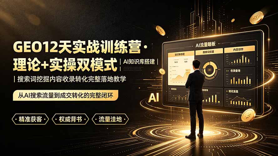 GEO12天实战训练营·理论+实操双模式｜AI知识库搭建｜搜索词挖掘内容收录转化完整落地教学-2ripyou