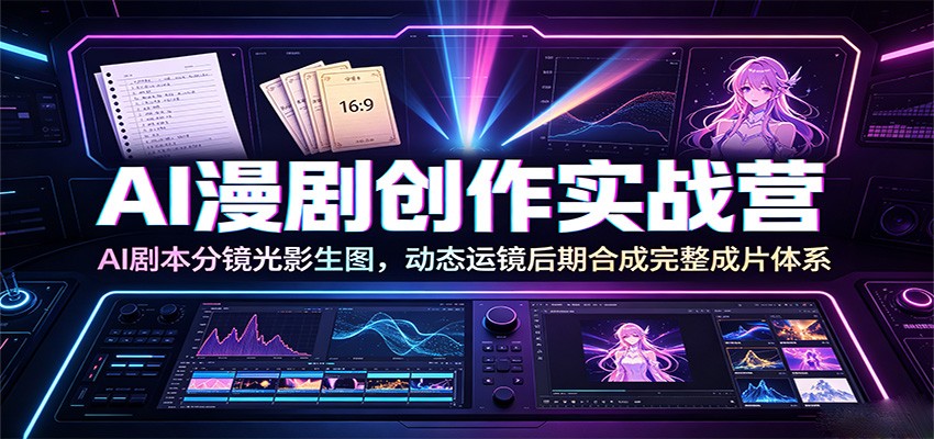 AI漫剧创作实战营：AI剧本分镜光影生图，动态运镜后期合成完整成片体系-2ripyou
