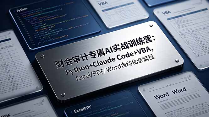 财会审计专属 AI实战训练营-更新：Python+Claude Code+VBA，Excel/PDF/Word自动化全流程-2ripyou