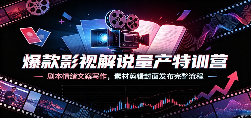 爆款影视解说量产特训营：剧本情绪文案写作，素材剪辑封面发布完整流程-2ripyou