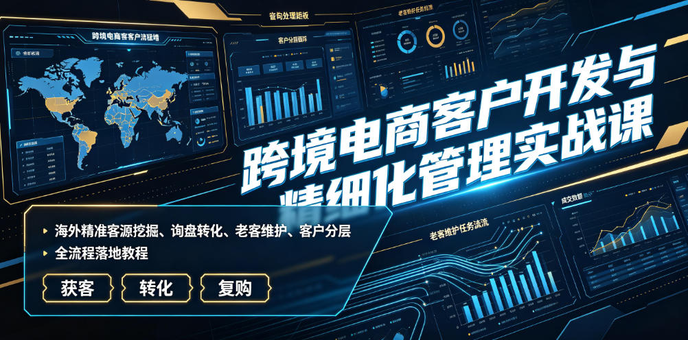 跨境电商客户开发与精细化管理实战课｜海外精准客源挖掘、询盘转化、老客维护、客户分层全流程落地教程-2ripyou