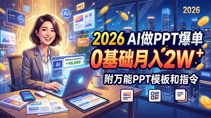2026 AI做PPT爆单，0基础月入2W，附万能PPT模板和指令-2ripyou