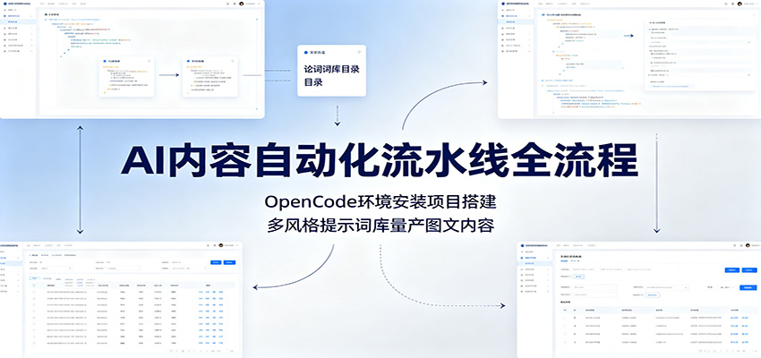 AI内容自动化流水线全流程：OpenCode环境安装项目搭建，多风格提示词库量产图文内容-2ripyou