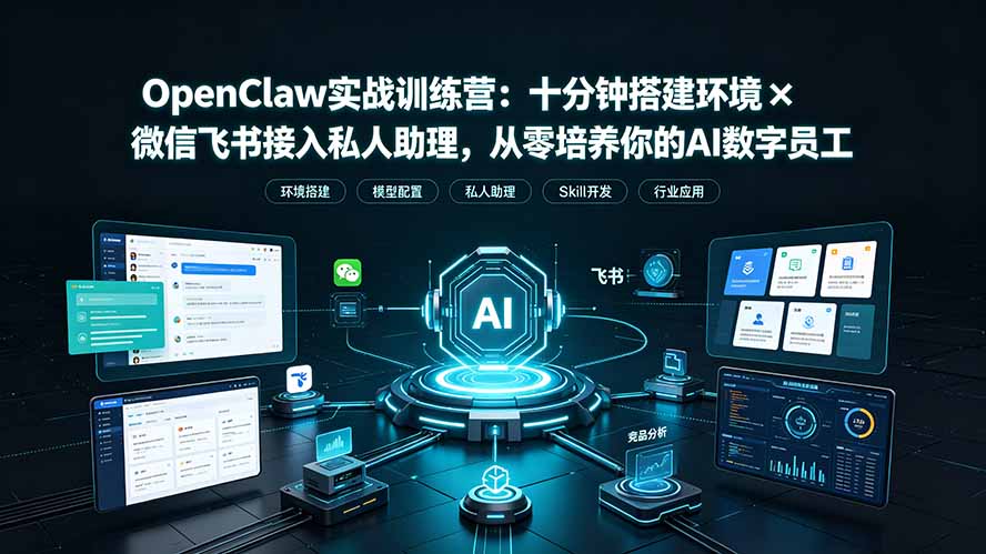 OpenClaw实战特训营：十分钟搭建环境×微信飞书接入私人助理，从零培养你的AI数字员工-2ripyou