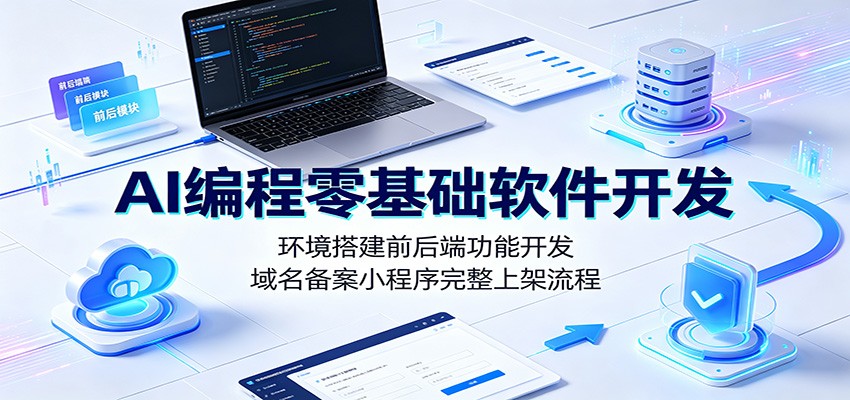 AI编程零基础软件开发：环境搭建前后端功能开发，域名备案小程序完整上架流程-2ripyou