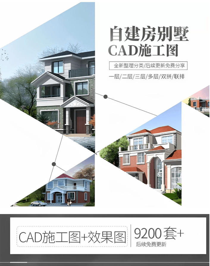 付费购买素材！2026新整理新农村自建房设计图，图纸CAD施工图合集，超18700+套，自建房屋图纸