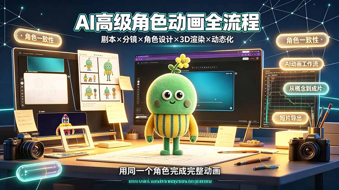 AI高级角色动画全流程：剧本×分镜×角色设计×3D渲染×动态化，从概念到成片一站式教学-2ripyou