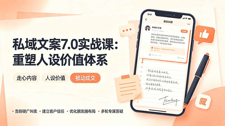 私域文案实战课7.0：重塑人设价值体系｜-告别硬广推销×走心内容×自我价值塑造，实现被动成交-2ripyou