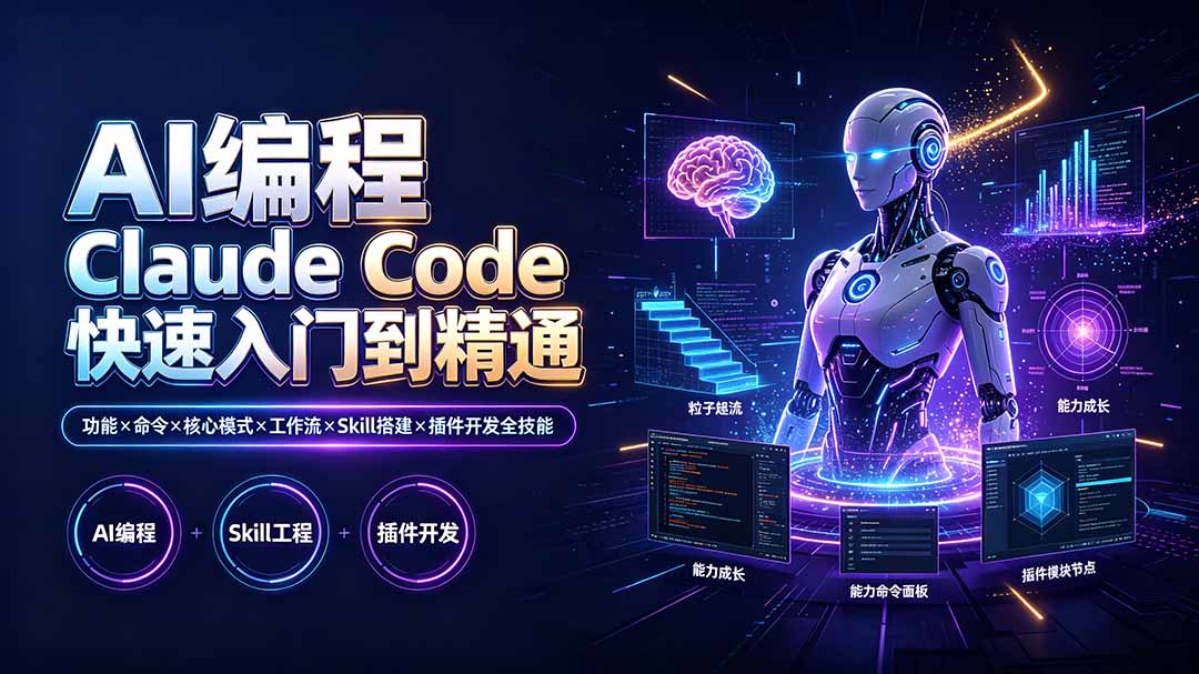 AI编程 Claude Code快速入门到精通：功能×命令×核心模式×工作流×Skill搭建×插件开发全技能-2ripyou