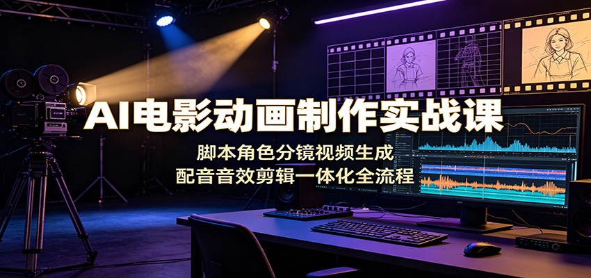 AI电影动画制作实战课：脚本角色分镜视频生成，配音音效剪辑一体化全流程-2ripyou
