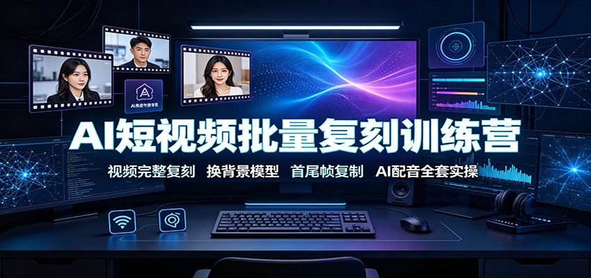 AI短视频批量复刻训练营：视频完整复刻，换背景模型、首尾帧复制、AI配音全套实操-2ripyou