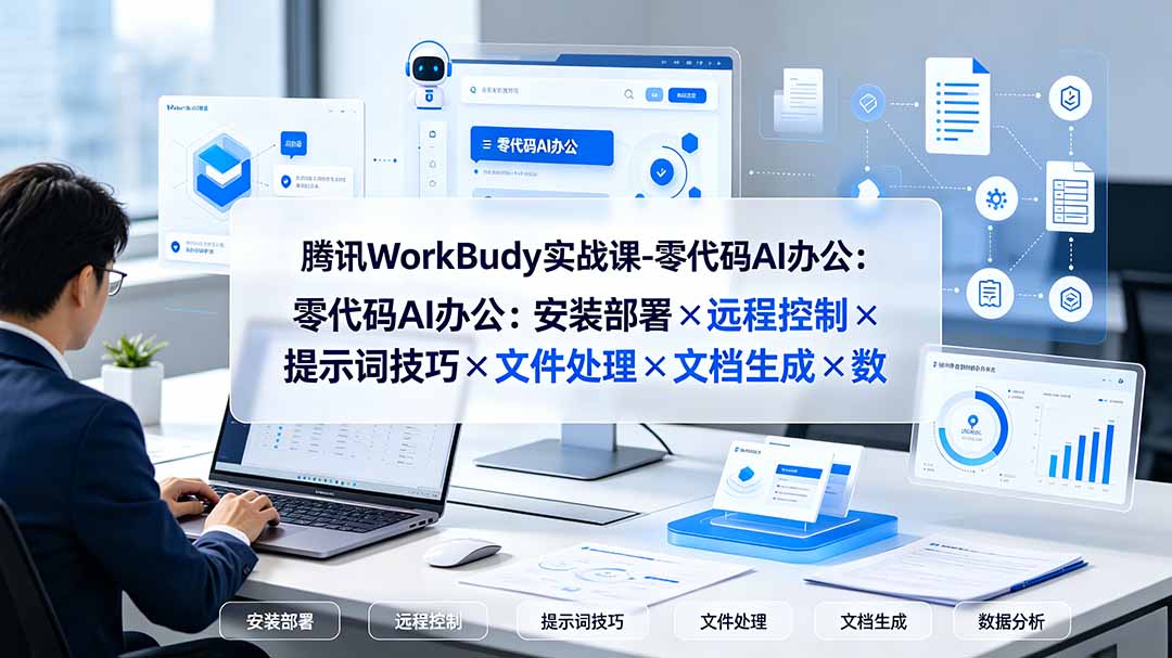 腾讯WorkBuddy实战课-零代码AI办公：安装部署×远程控制×提示词技巧×文件处理×文档生成×数据分析-2ripyou