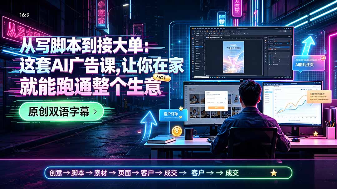 从写脚本到接大单：这套AI广告课，让你在家就能跑通整个生意【原创双语字幕】-2ripyou