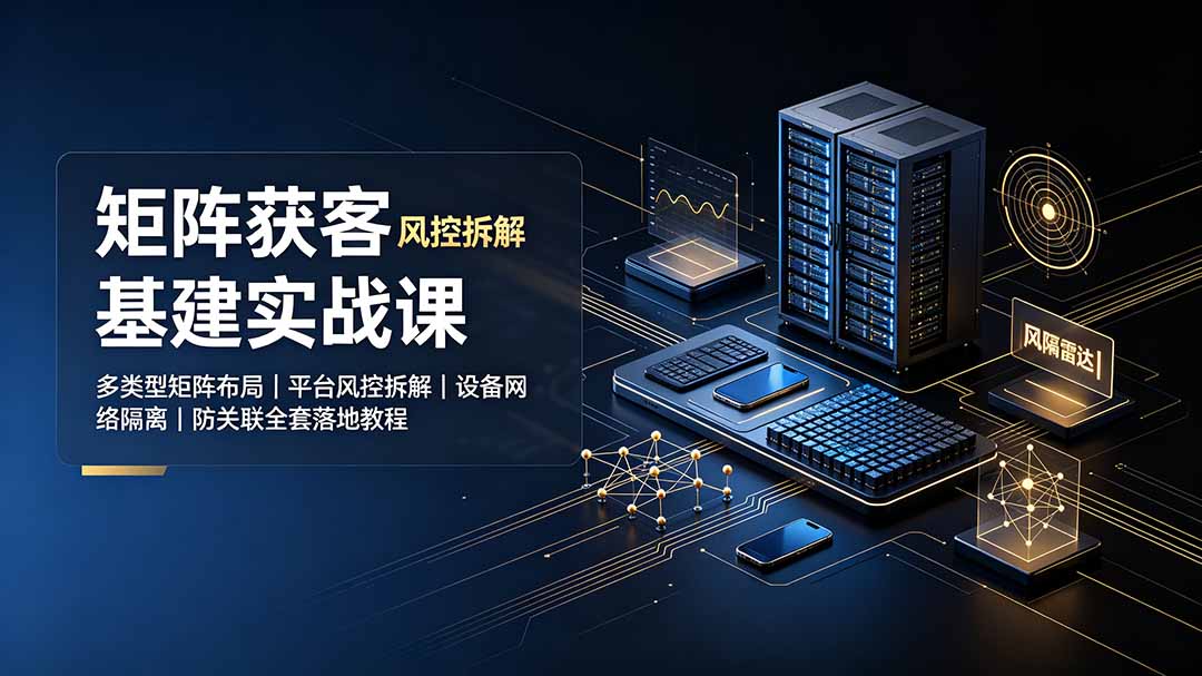 矩阵获客基建实战课：多类型矩阵布局｜平台风控拆解｜设备网络隔离｜防关联全套落地教程-2ripyou