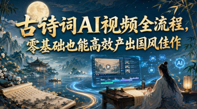 古诗词AI视频全流程，零基础也能高效产出国风佳作-2ripyou