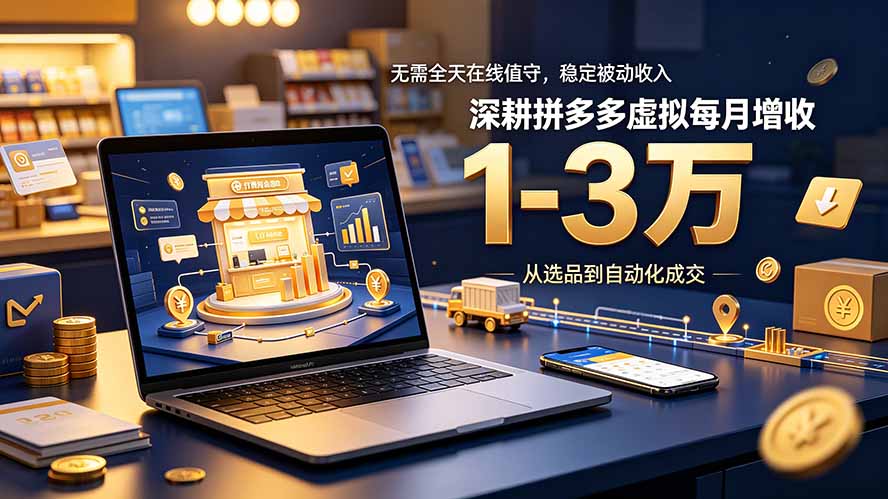 无需全天在线值守，稳定被动收入，深耕拼多多虚拟每月增收 1-3 万-2ripyou