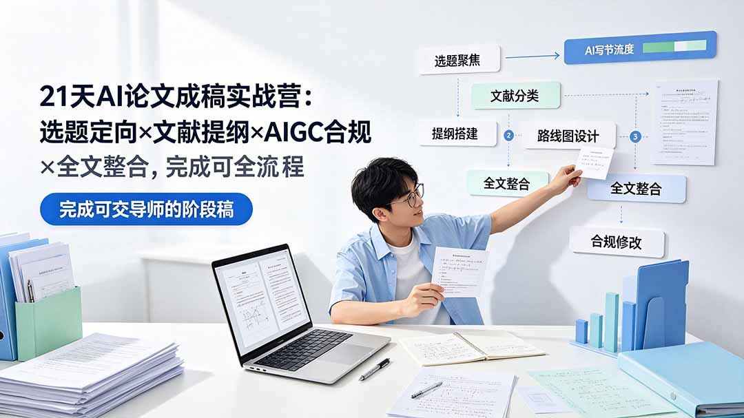 21天AI论文成稿实战营：选题定向×文献提纲×AIGC合规×全文整合，完成可交导师的阶段稿-2ripyou
