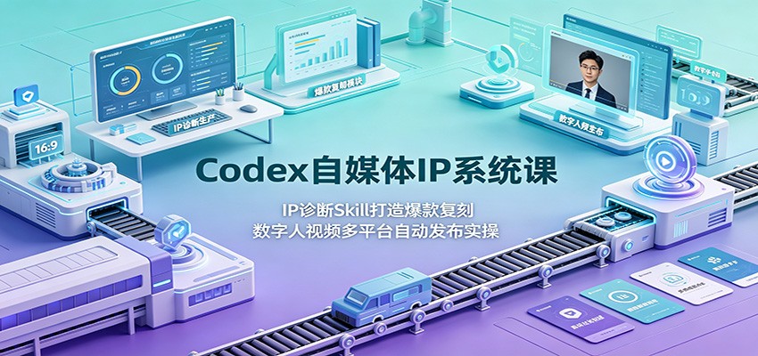 Codex自媒体IP系统课：IP诊断Skill打造爆款复刻，数字人视频多平台自动发布实操-2ripyou
