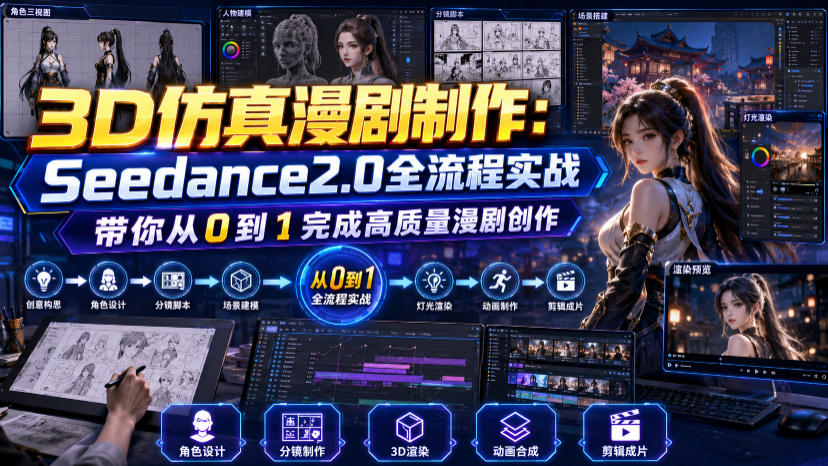3D仿真漫剧制作：Seedance2.0全流程实战，带你从0到1完成高质量漫剧创作-2ripyou