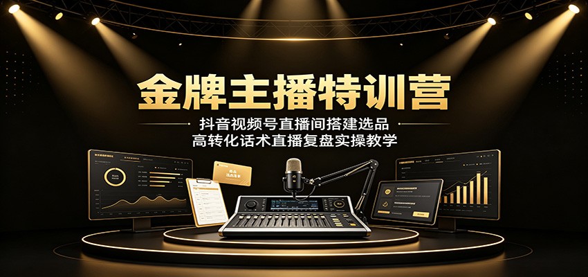 金牌主播特训营：抖音视频号直播间搭建选品，高转化话术直播复盘实操教学-2ripyou