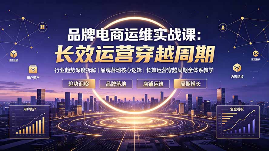 品牌电商运维实战课：行业趋势深度拆解｜品牌落地核心逻辑｜长效运营穿越周期全体系教学-2ripyou