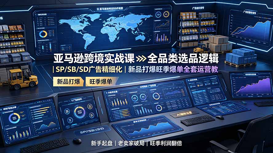 亚马逊跨境实战课：全品类选品逻辑｜SP/SB/SD广告精细化｜新品打爆旺季爆单全套运营教程-2ripyou