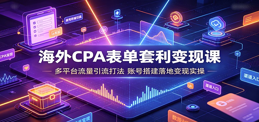 海外CPA表单套利变现课：多平台流量引流打法，账号搭建落地变现实操-2ripyou
