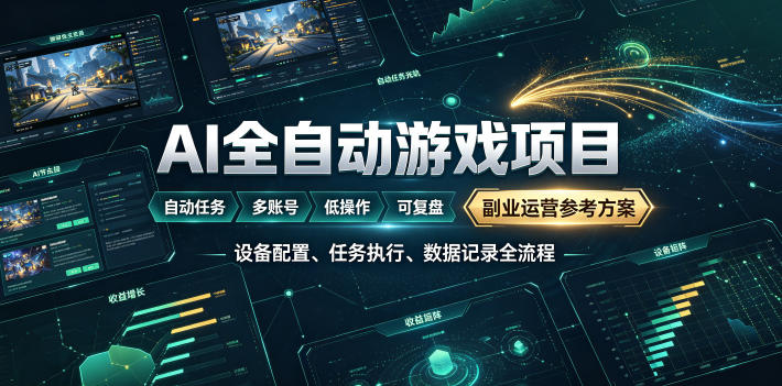 AI全自动游戏躺賺副业：日入几百，稳定运行三年的项目！【揭秘】-2ripyou