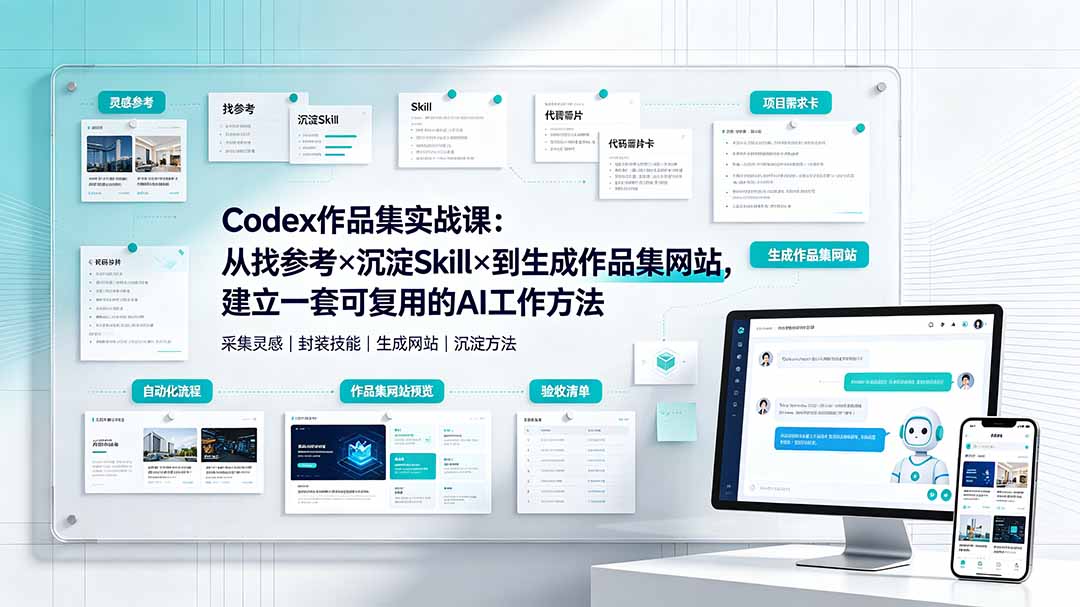 Codex作品集实战课：从找参考×沉淀Skill×到生成作品集网站，建立一套可复用的AI工作方法-2ripyou
